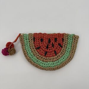 Loft Watermelon Paper Straw Wicker Summer Fruit Pouch Bag Travel